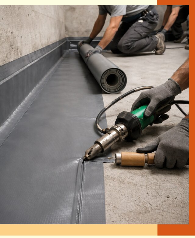 Монтаж гидроизоляционной мембраны в мирном от 1006 руб/м2 | ТепломастерМир