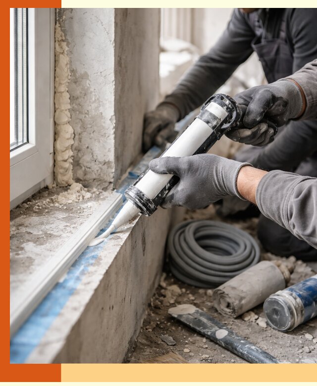 Герметизация стыков и примыканий зданий в мирном